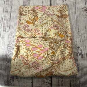 ToxiK3 Pink and Brown Paisley Print Boho Side Slit Midi Skirt XL